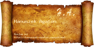 Hanuszek Agaton névjegykártya